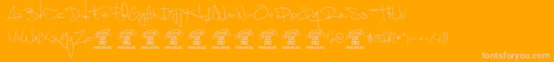 Шрифт ShimestwoPersonal – розовые шрифты на оранжевом фоне