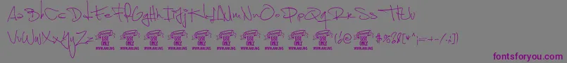 ShimestwoPersonal Font – Purple Fonts on Gray Background