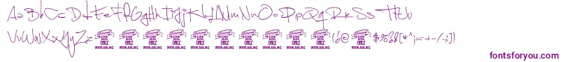 ShimestwoPersonal Font – Purple Fonts on White Background