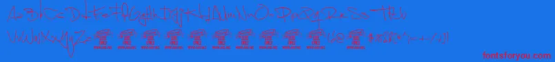 ShimestwoPersonal Font – Red Fonts on Blue Background