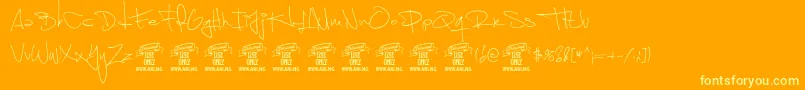 ShimestwoPersonal Font – Yellow Fonts on Orange Background