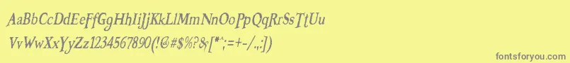 BooterZeroFive Font – Gray Fonts on Yellow Background