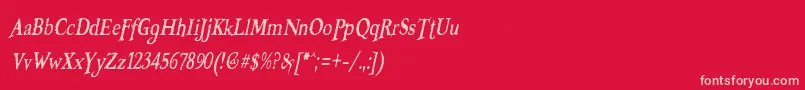 BooterZeroFive Font – Pink Fonts on Red Background