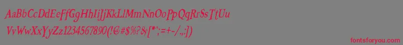 BooterZeroFive Font – Red Fonts on Gray Background