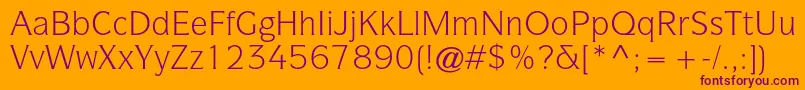 ItcsymbolstdBook Font – Purple Fonts on Orange Background