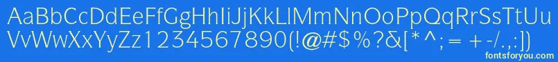 ItcsymbolstdBook Font – Yellow Fonts on Blue Background