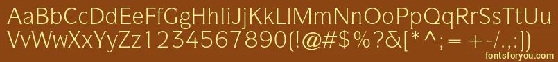 ItcsymbolstdBook Font – Yellow Fonts on Brown Background