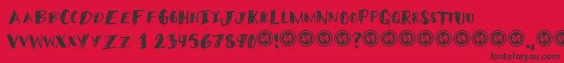 MiddleschoolerRegular Font – Black Fonts on Red Background