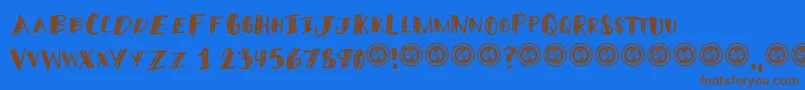 MiddleschoolerRegular Font – Brown Fonts on Blue Background