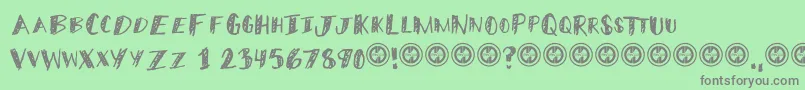 MiddleschoolerRegular Font – Gray Fonts on Green Background