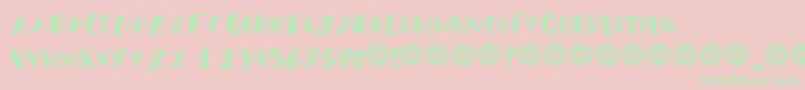 MiddleschoolerRegular Font – Green Fonts on Pink Background