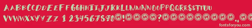 MiddleschoolerRegular Font – Green Fonts on Red Background