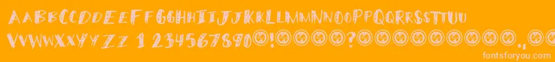 MiddleschoolerRegular-Schriftart – Rosa Schriften auf orangefarbenem Hintergrund