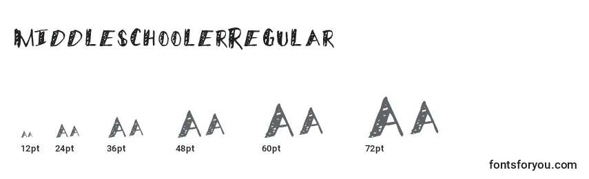 MiddleschoolerRegular Font Sizes