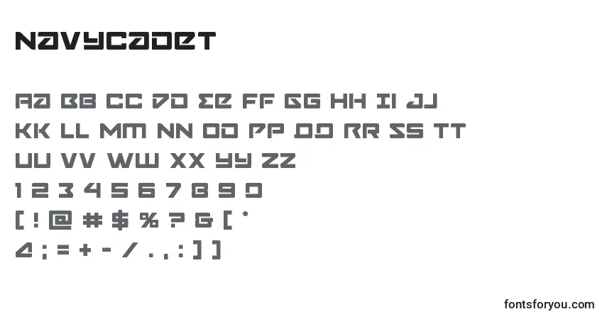 Schriftart Navycadet – Alphabet, Zahlen, spezielle Symbole