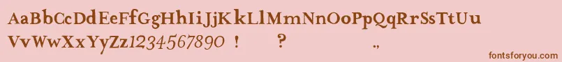 Подробнее о шрифте TheMissusHandStrong Шрифт TheMissusHandStrong – коричневые шрифты на розовом фоне