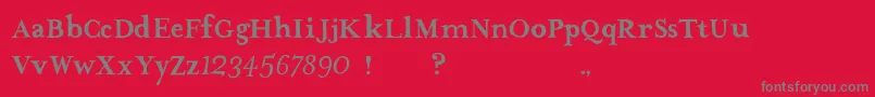 フォントTheMissusHandStrong – 赤い背景に灰色の文字