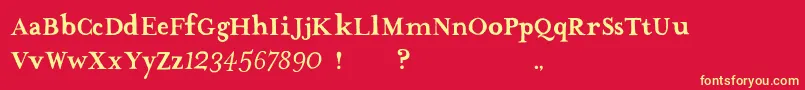 TheMissusHandStrong Font – Yellow Fonts on Red Background
