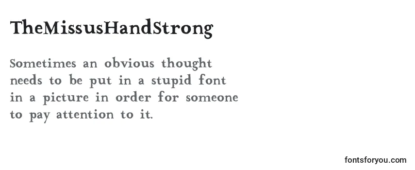 TheMissusHandStrong Font
