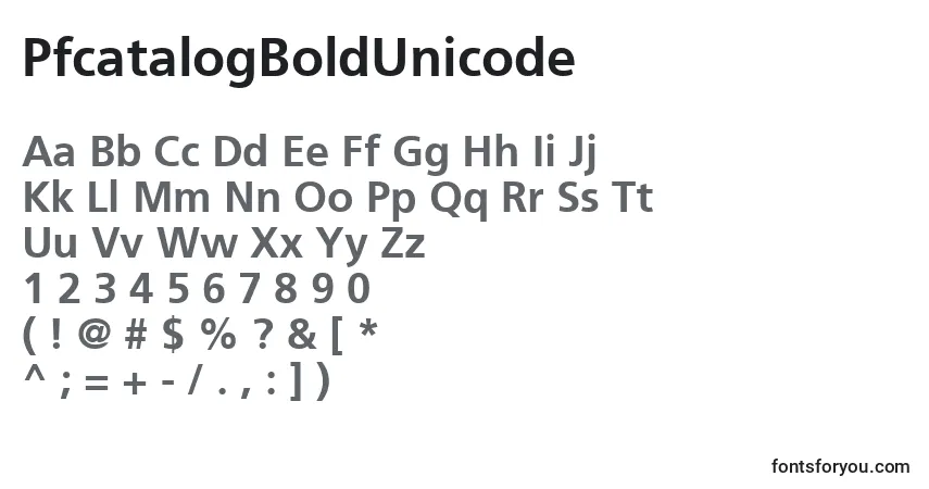 PfcatalogBoldUnicodeフォント–アルファベット、数字、特殊文字