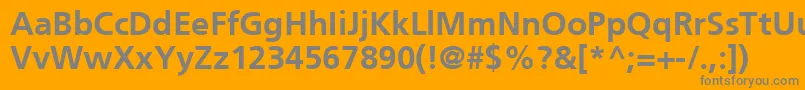 PfcatalogBoldUnicode-Schriftart – Graue Schriften auf orangefarbenem Hintergrund