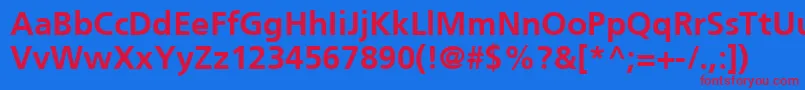 フォントPfcatalogBoldUnicode – 赤い文字の青い背景