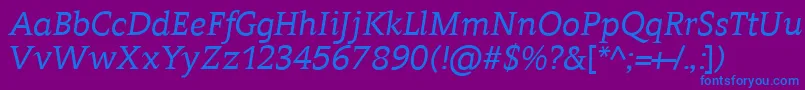 ContraItalic Font – Blue Fonts on Purple Background