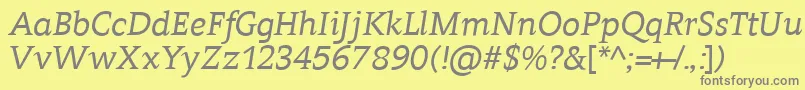 ContraItalic Font – Gray Fonts on Yellow Background