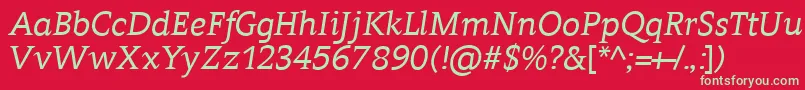 ContraItalic Font – Green Fonts on Red Background