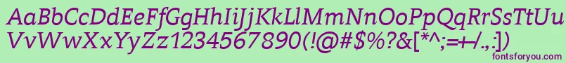 ContraItalic Font – Purple Fonts on Green Background