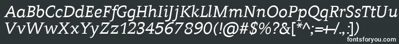 ContraItalic-fontti – valkoiset fontit mustalla taustalla