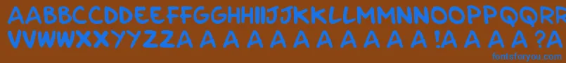 フォントParla – 茶色の背景に青い文字