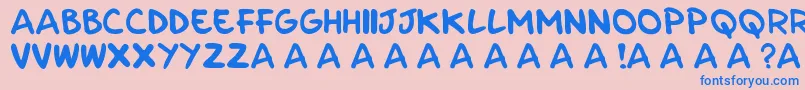 Parla-Schriftart – Blaue Schriften auf rosa Hintergrund