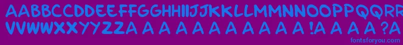 Parla-Schriftart – Blaue Schriften auf violettem Hintergrund