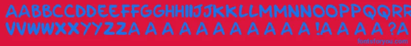 フォントParla – 赤い背景に青い文字