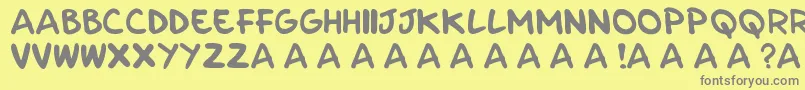 フォントParla – 黄色の背景に灰色の文字