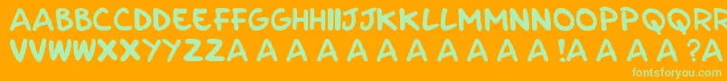 Parla Font – Green Fonts on Orange Background