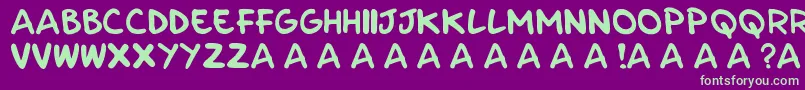 フォントParla – 紫の背景に緑のフォント