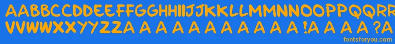 Parla Font – Orange Fonts on Blue Background