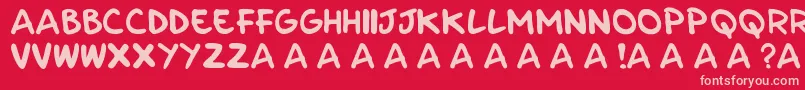 Parla-Schriftart – Rosa Schriften auf rotem Hintergrund