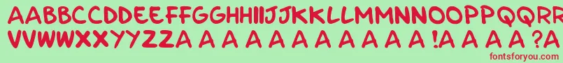 フォントParla – 赤い文字の緑の背景