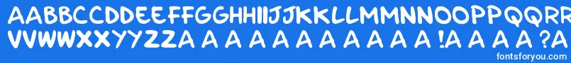 Parla-Schriftart – Weiße Schriften auf blauem Hintergrund