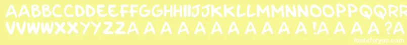 Parla-Schriftart – Weiße Schriften auf gelbem Hintergrund