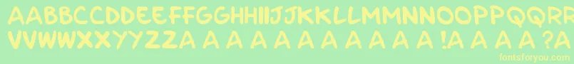 Parla Font – Yellow Fonts on Green Background