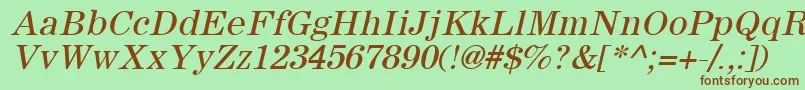 SachemOblique Font – Brown Fonts on Green Background