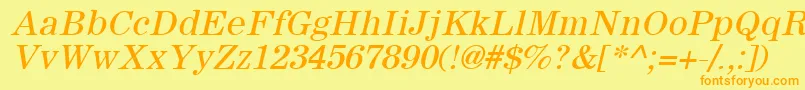 SachemOblique Font – Orange Fonts on Yellow Background