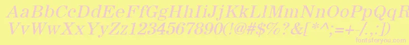 SachemOblique Font – Pink Fonts on Yellow Background