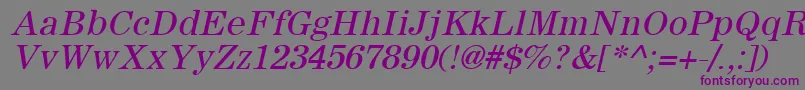 SachemOblique-fontti – violetit fontit harmaalla taustalla