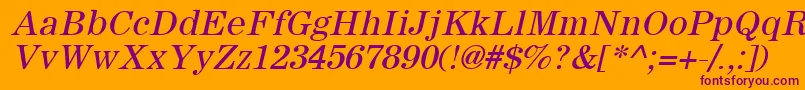 SachemOblique Font – Purple Fonts on Orange Background