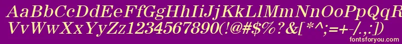 SachemOblique Font – Yellow Fonts on Purple Background